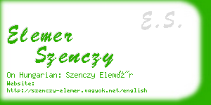 elemer szenczy business card